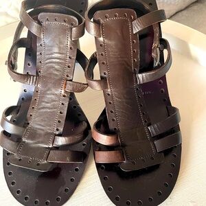 Vintage Jil Sander dark brown leather shoes.